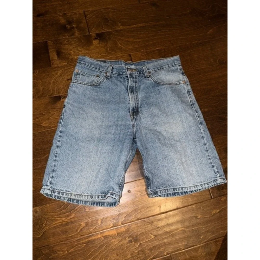 Levis 550 Relaxed Fit Denim Shorts Mens 34 Light Blue Wash Jean Shorts
